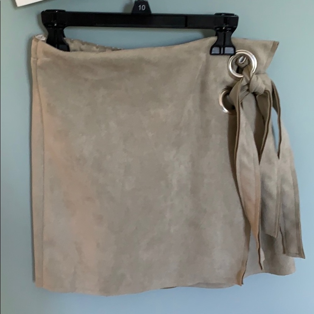 Suede mini skirt